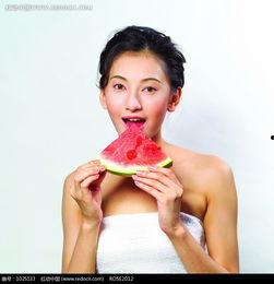 大港美女吃瓜图片,一场视觉盛宴的美食之旅